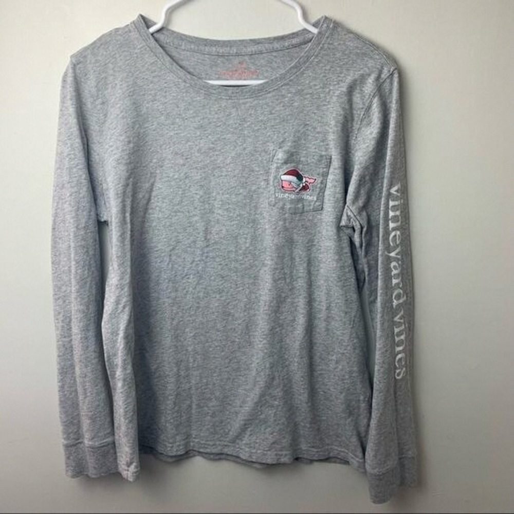Vineyard Vines Heather Gray Logo Tee